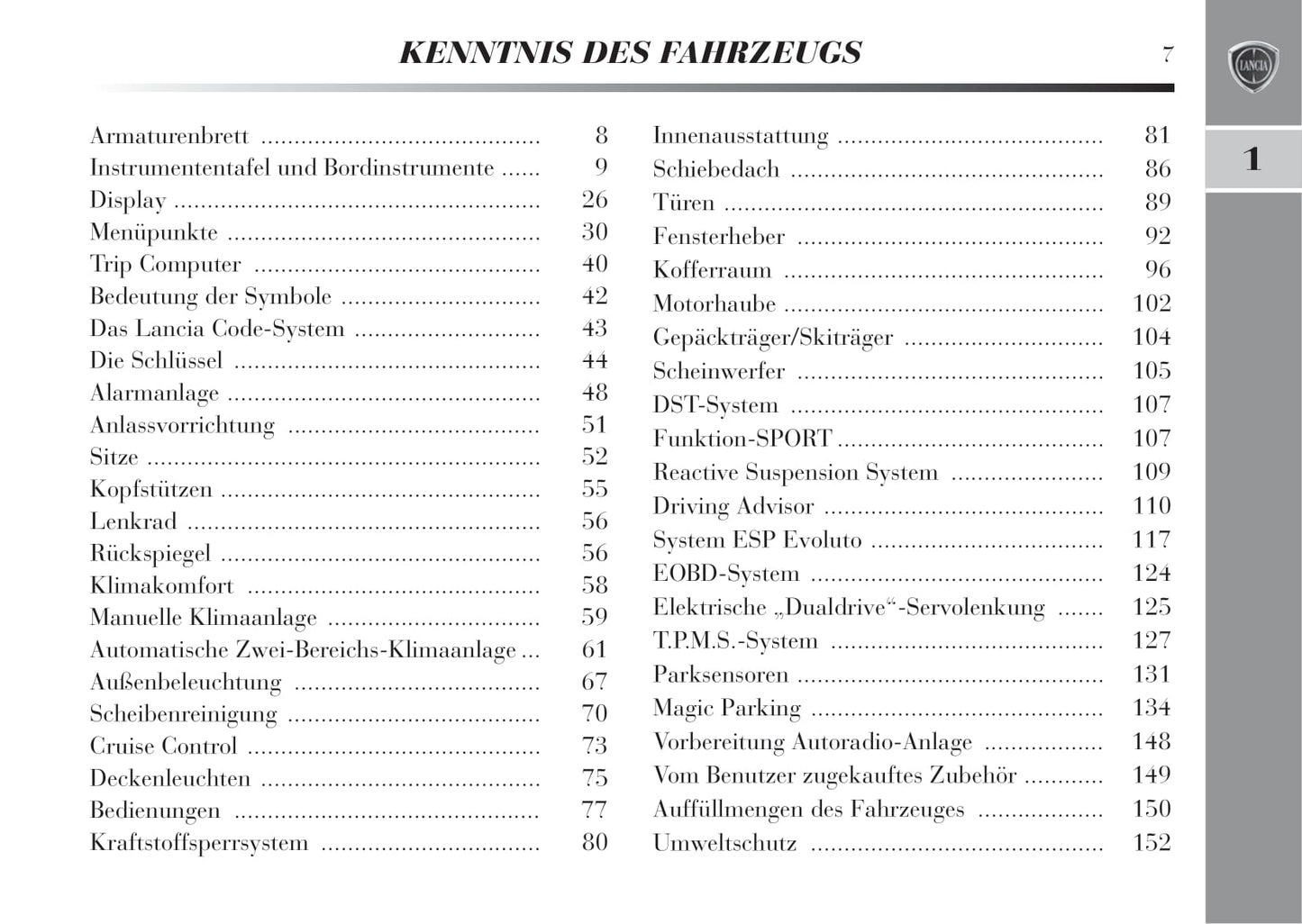 2011-2015 Lancia Delta Owner's Manual | German
