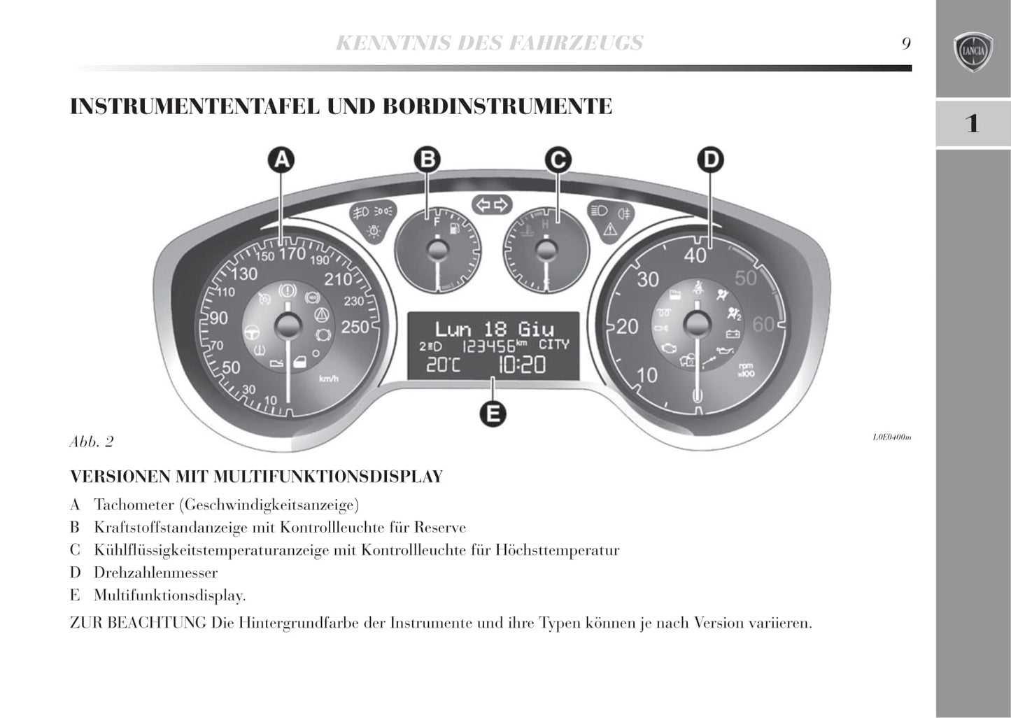 2011-2015 Lancia Delta Owner's Manual | German