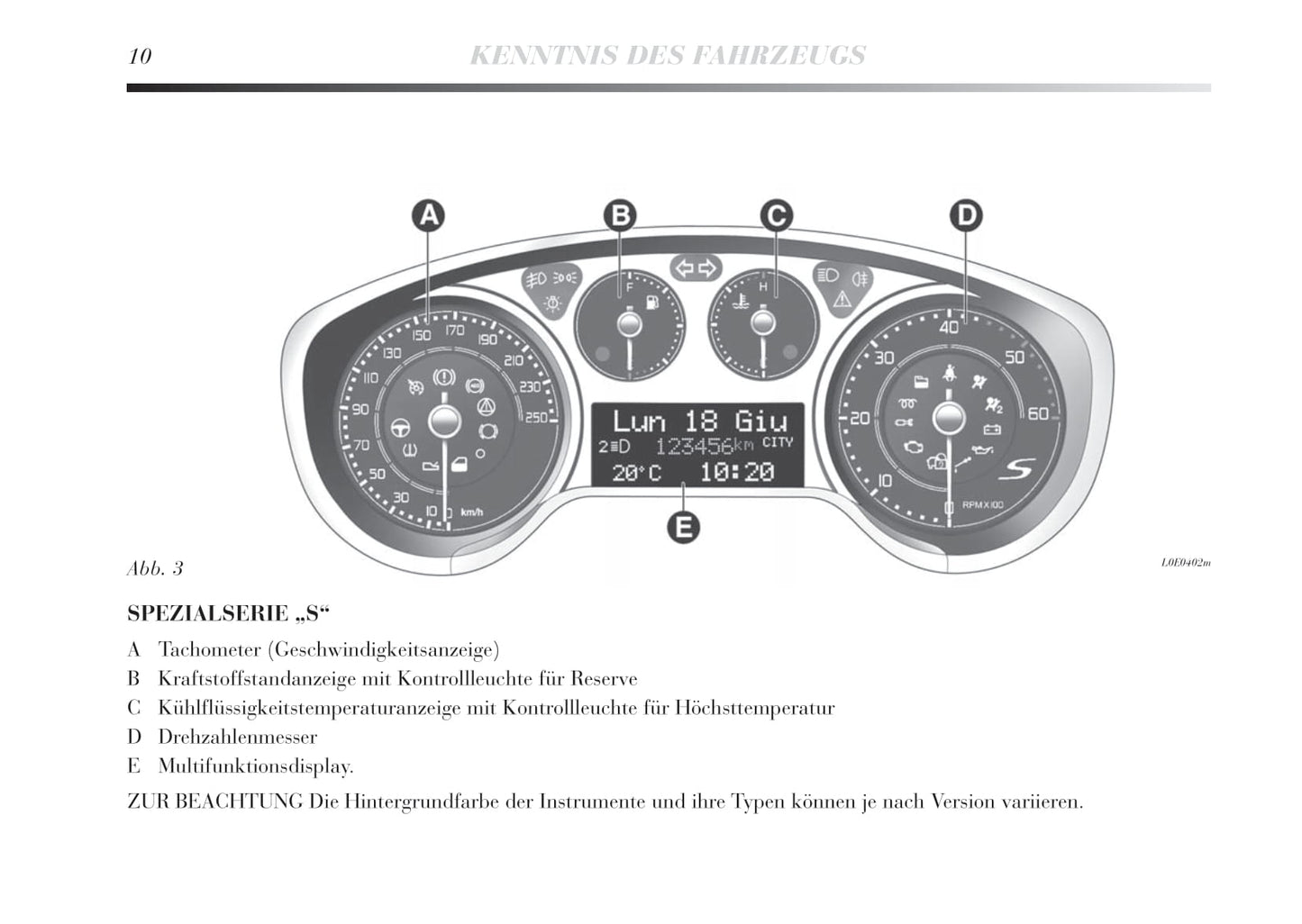 2011-2015 Lancia Delta Owner's Manual | German