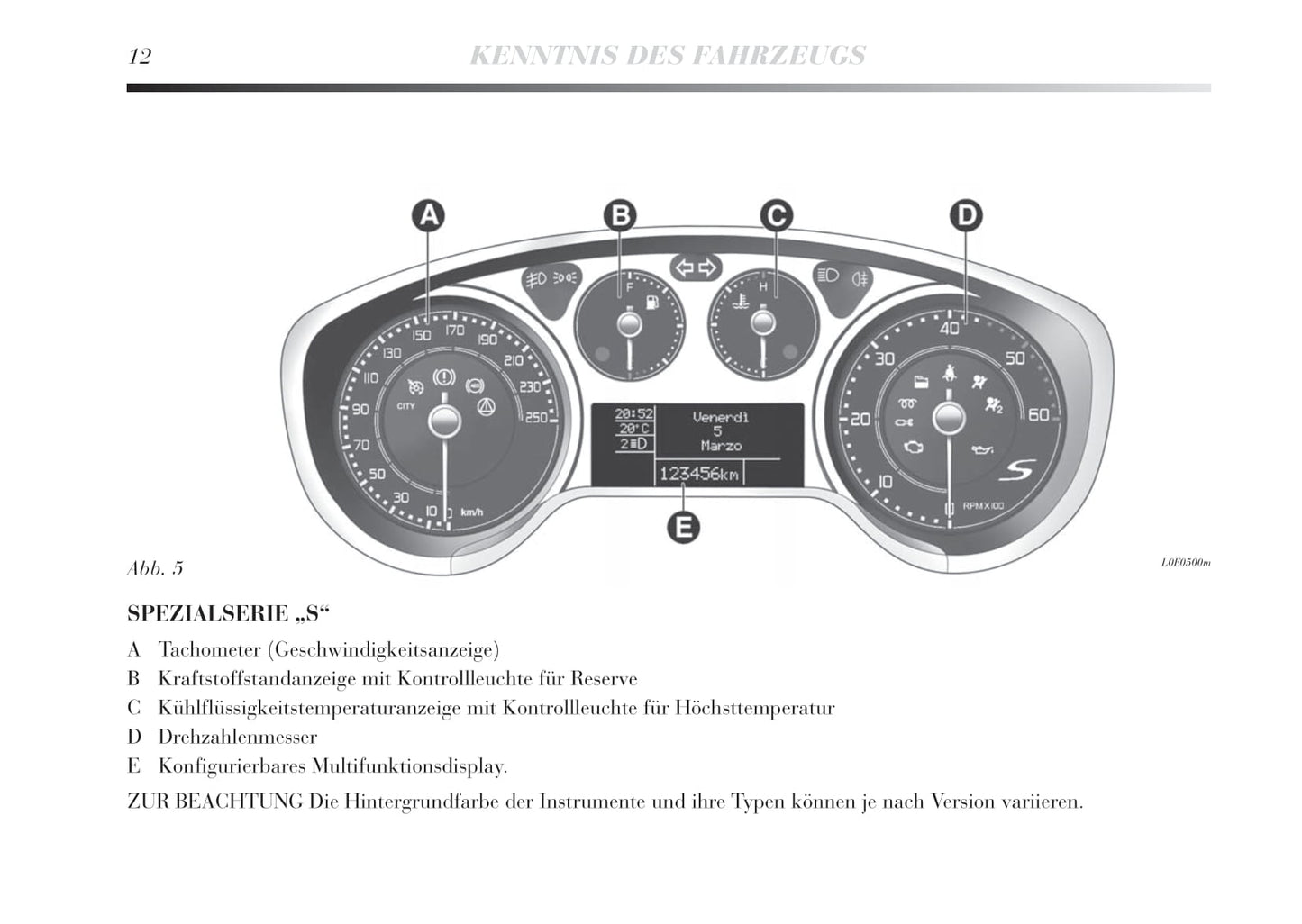 2011-2015 Lancia Delta Owner's Manual | German