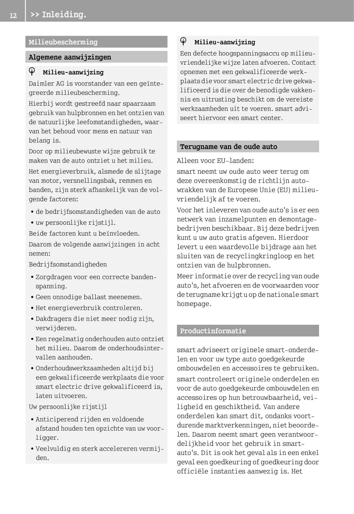 2012-2016 Smart Fortwo Manuel du propriétaire | Néerlandais