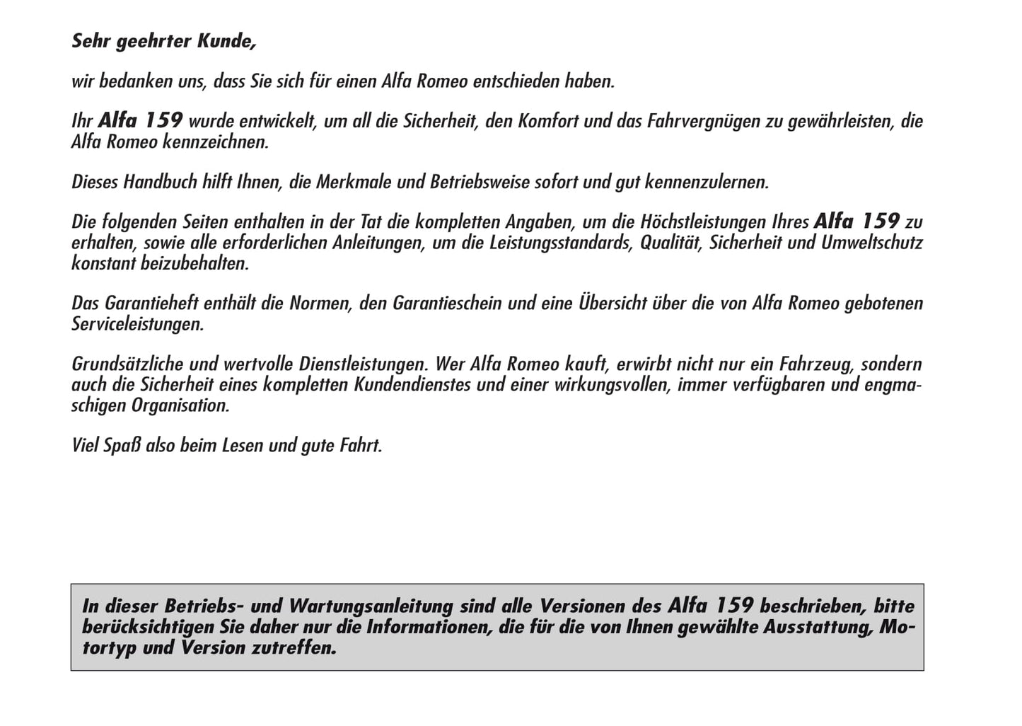2008-2013 Alfa Romeo 159 Owner's Manual | German