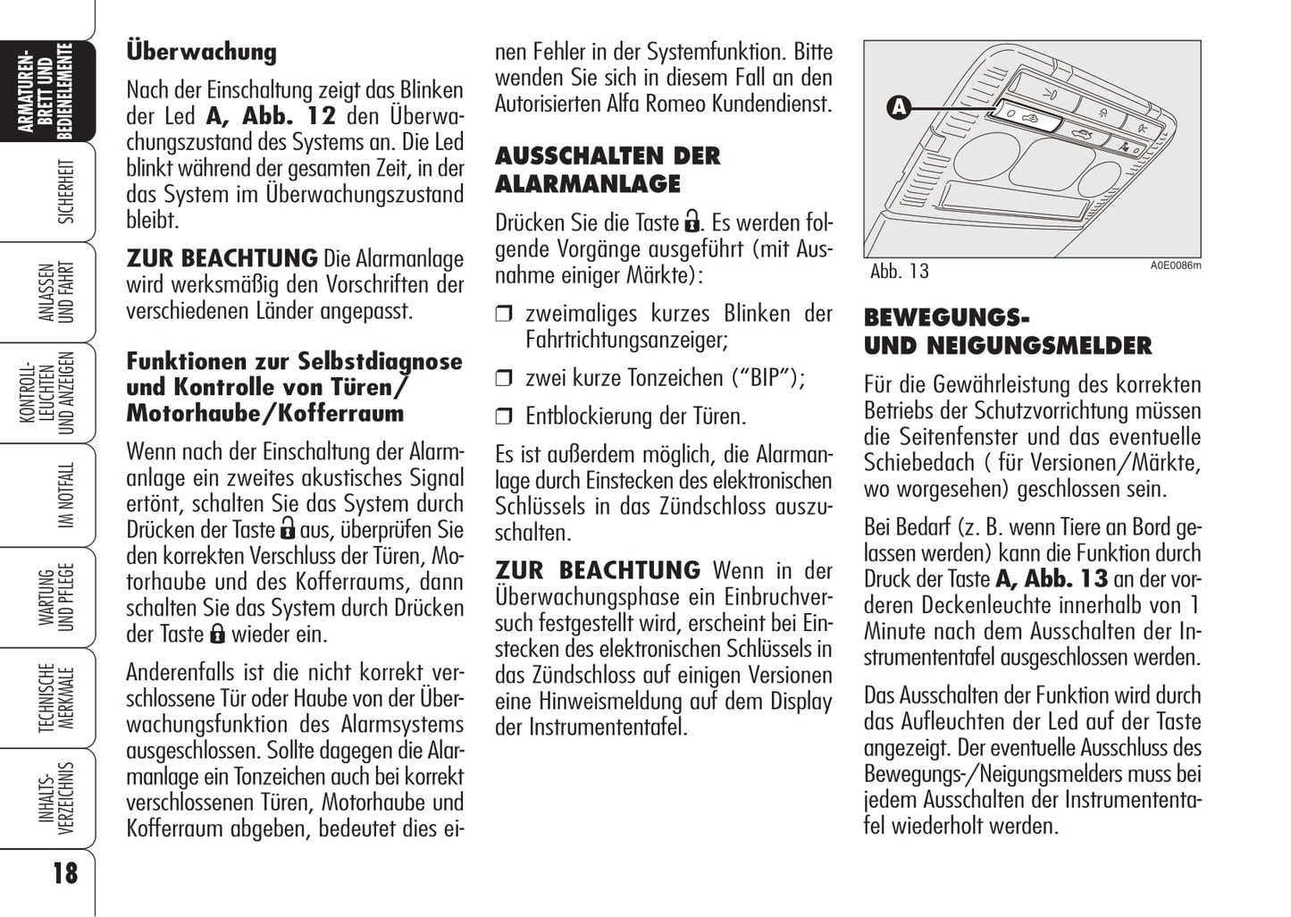 2008-2013 Alfa Romeo 159 Owner's Manual | German