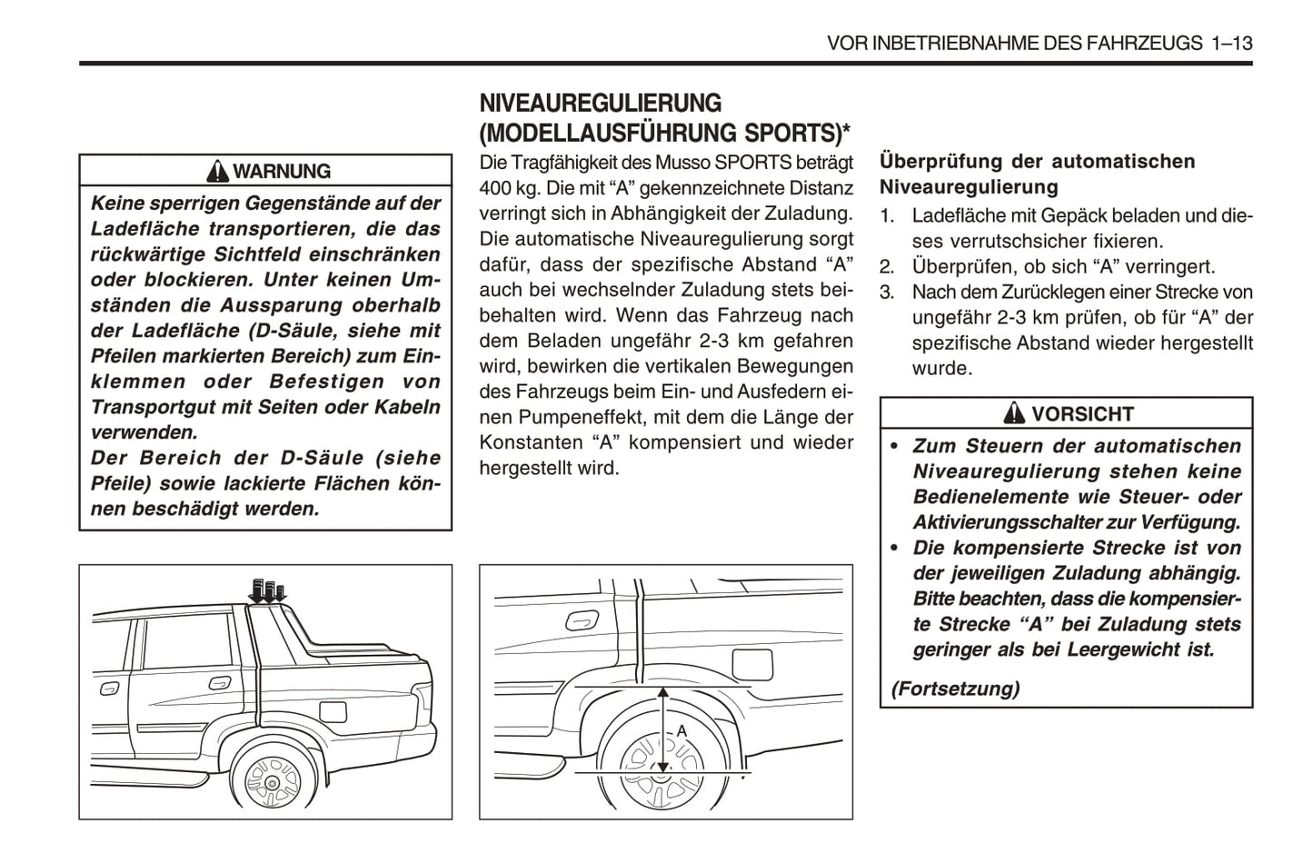 1998-2005 SsangYong Musso Manuel du propriétaire | Allemand
