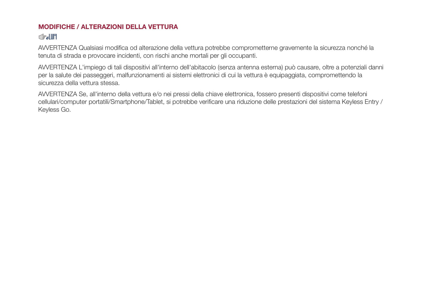 2015-2018 Fiat 500X Libertto Manuel du propriétaire | Italien