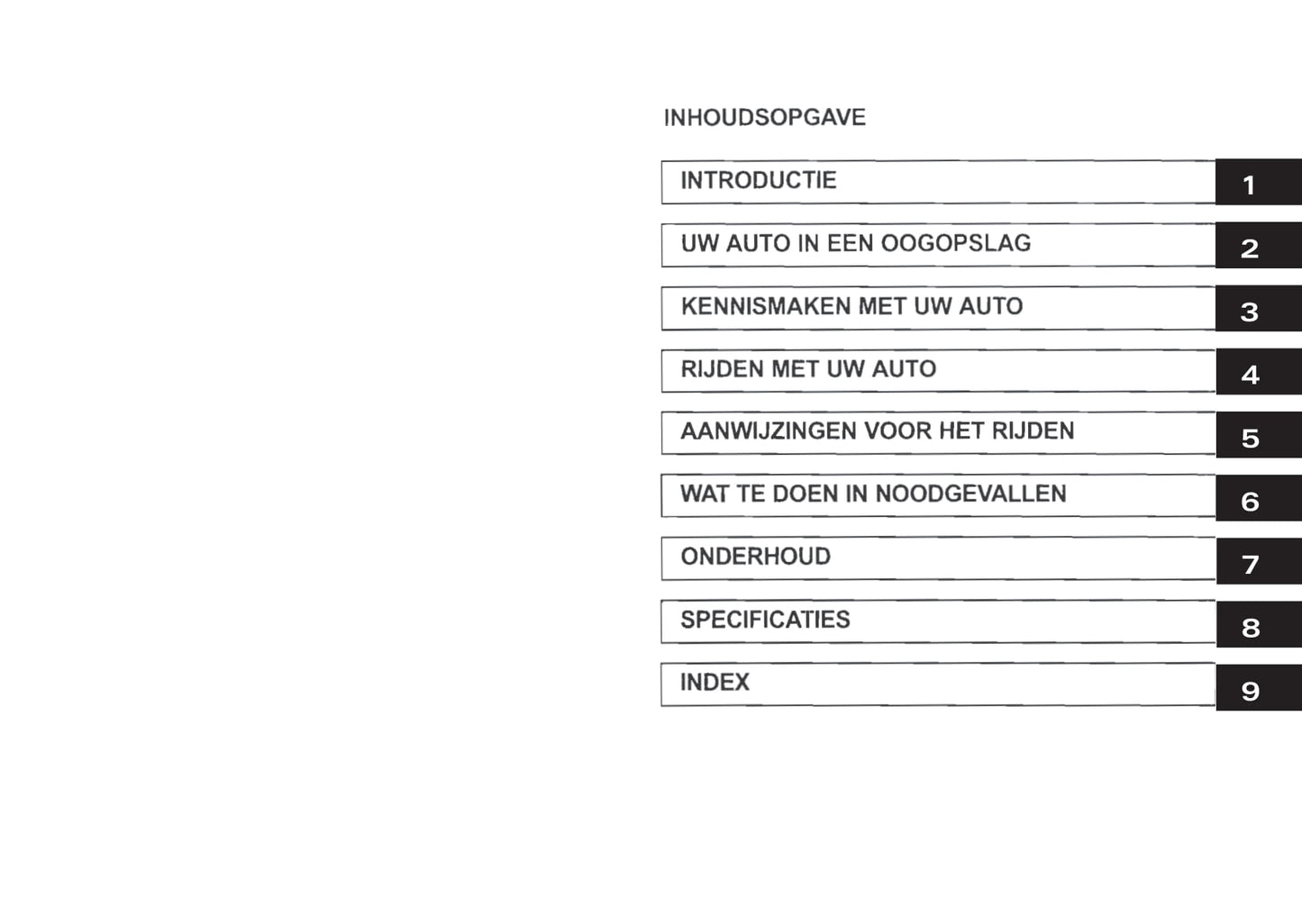 2002-2003 Kia Rio Owner's Manual | Dutch