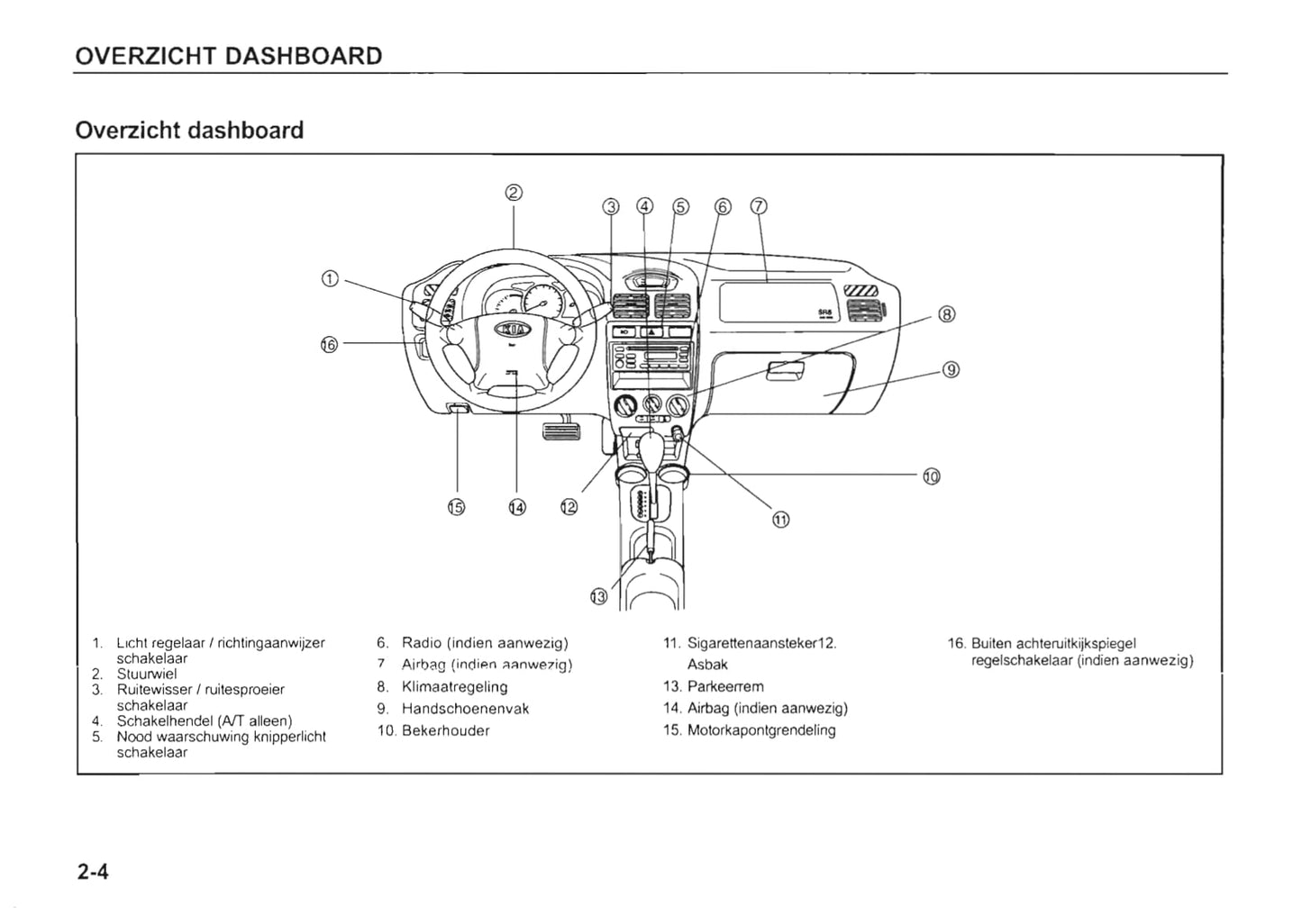 2002-2003 Kia Rio Owner's Manual | Dutch