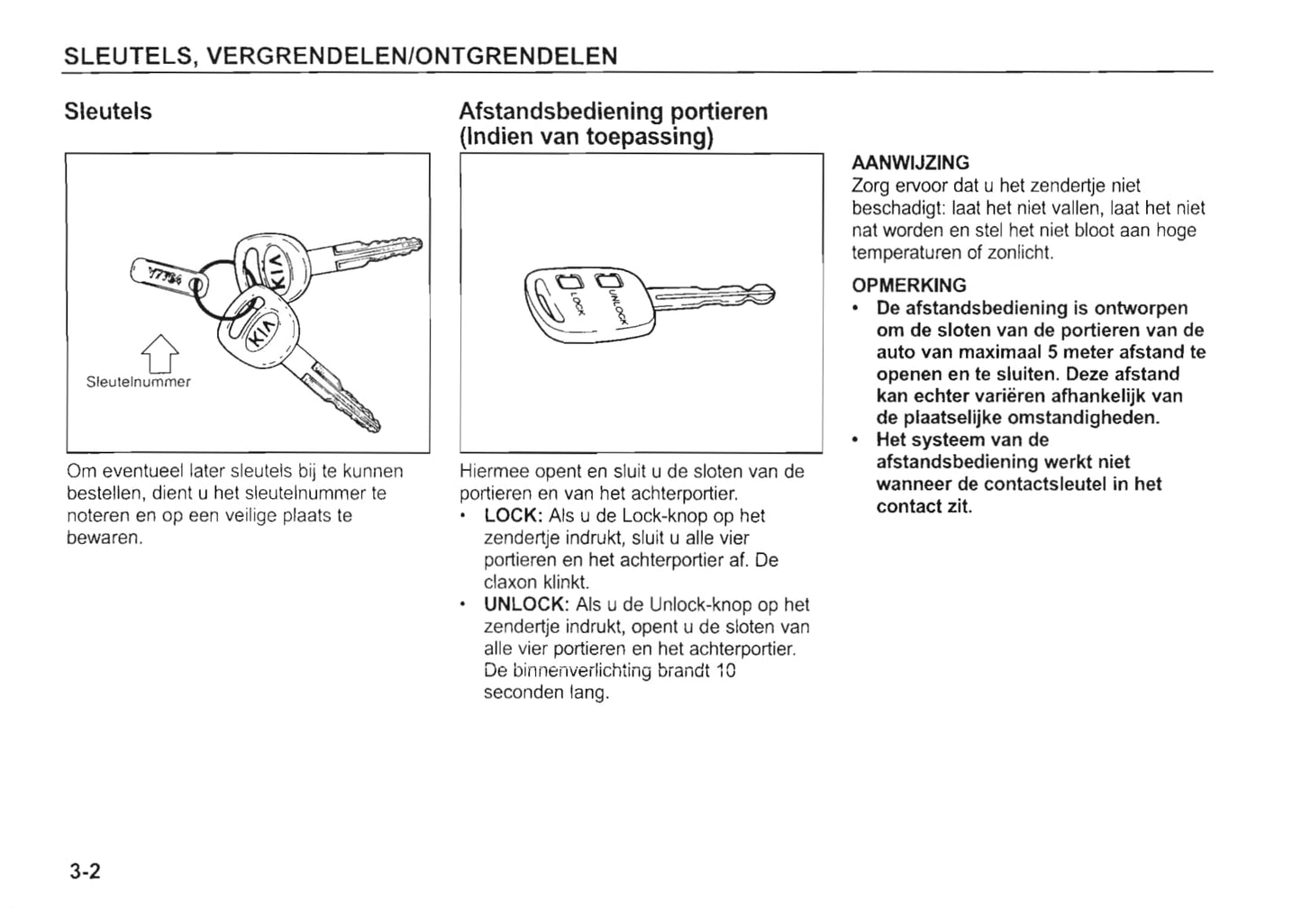 2002-2003 Kia Rio Owner's Manual | Dutch