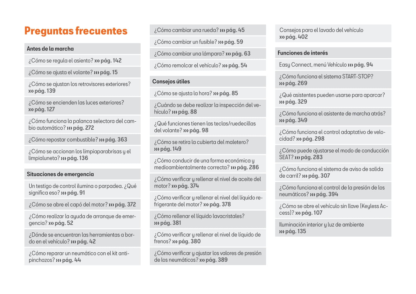 2016-2020 Seat Ateca Manuel du propriétaire | Espagnol