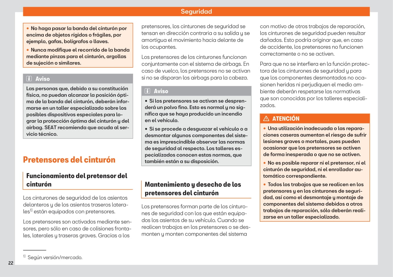 2016-2020 Seat Ateca Manuel du propriétaire | Espagnol