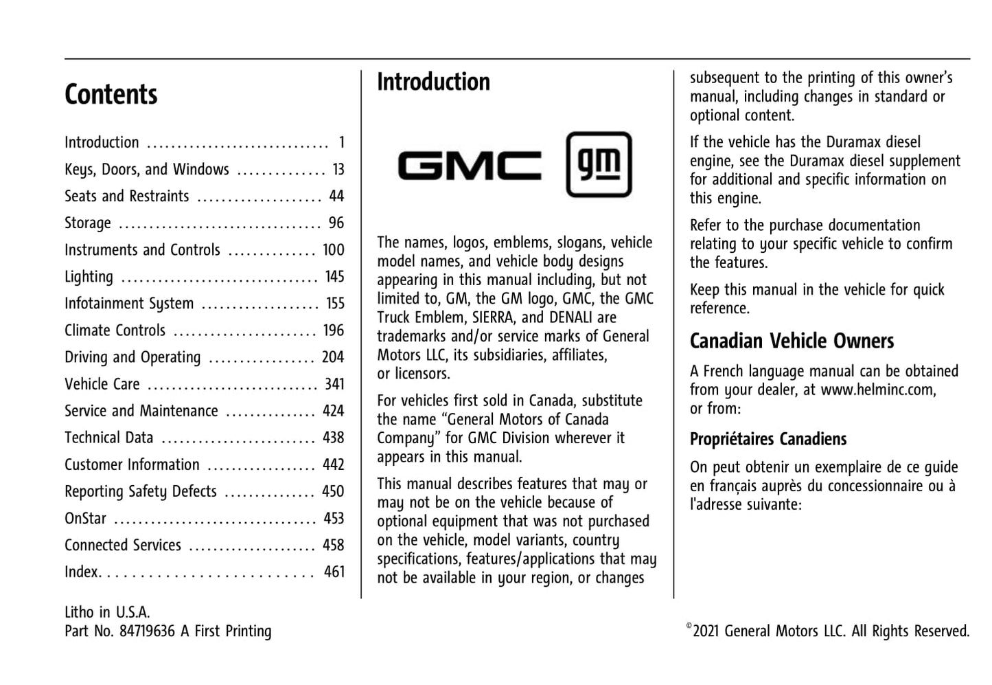 2022 GMC Sierra Manuel du propriétaire | Anglais
