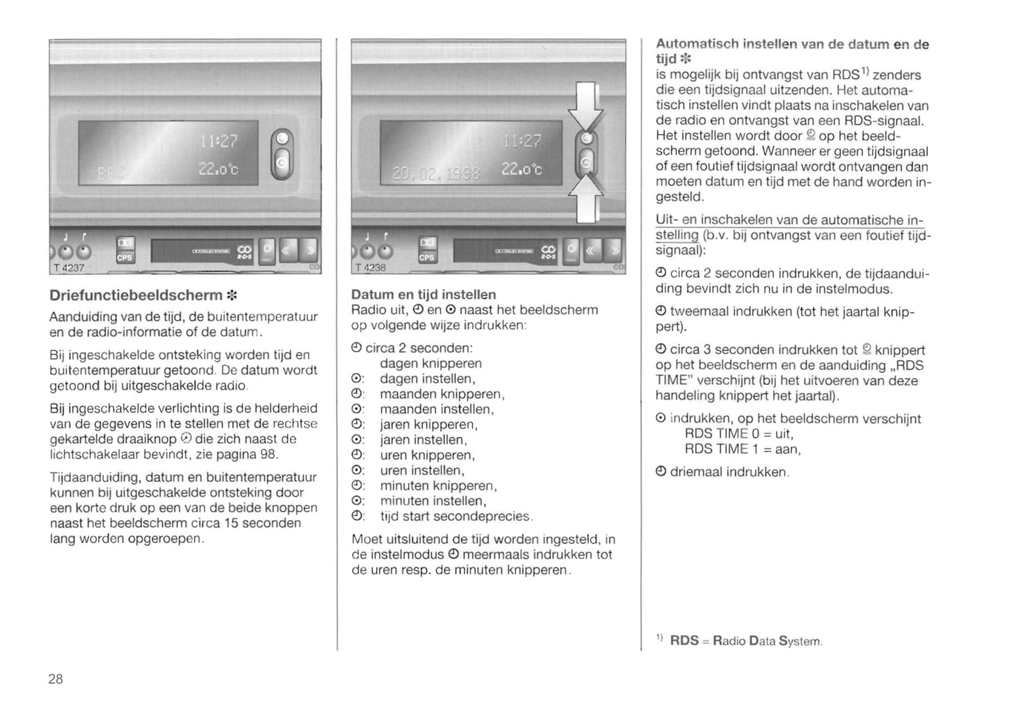 1998-2004 Opel Frontera Owner's Manual | Dutch