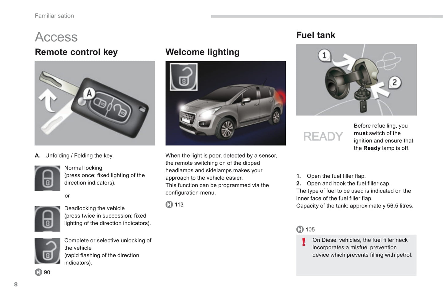 2013-2015 Peugeot 3008 HYbrid4 Bedienungsanleitung | Englisch