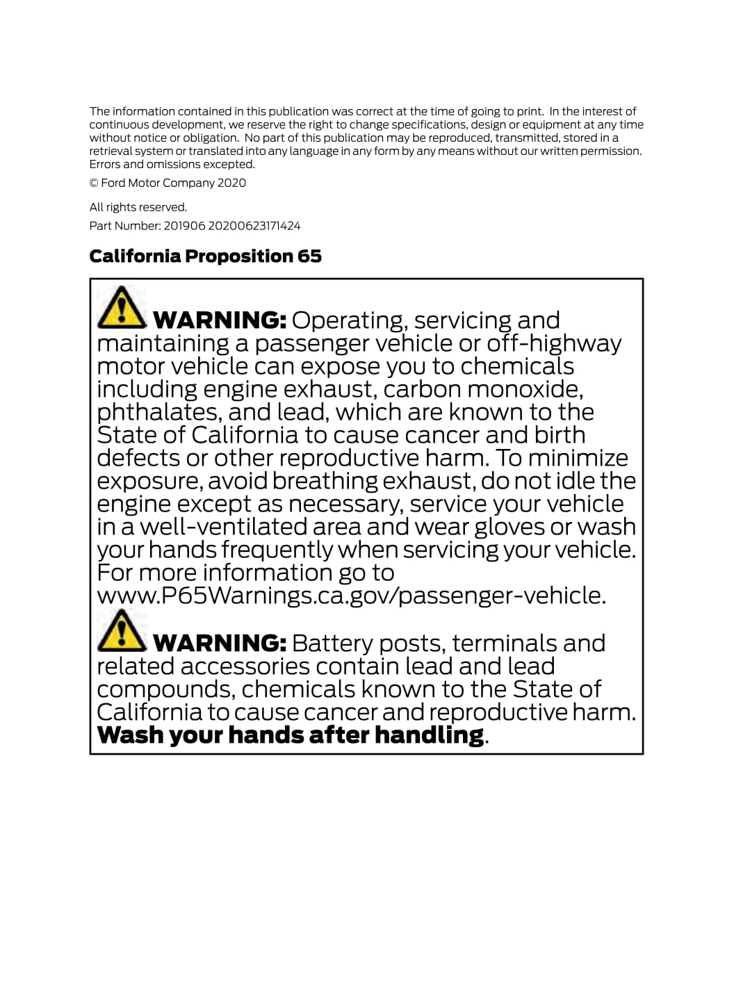 2020 Ford Escape Owner's Manual | English