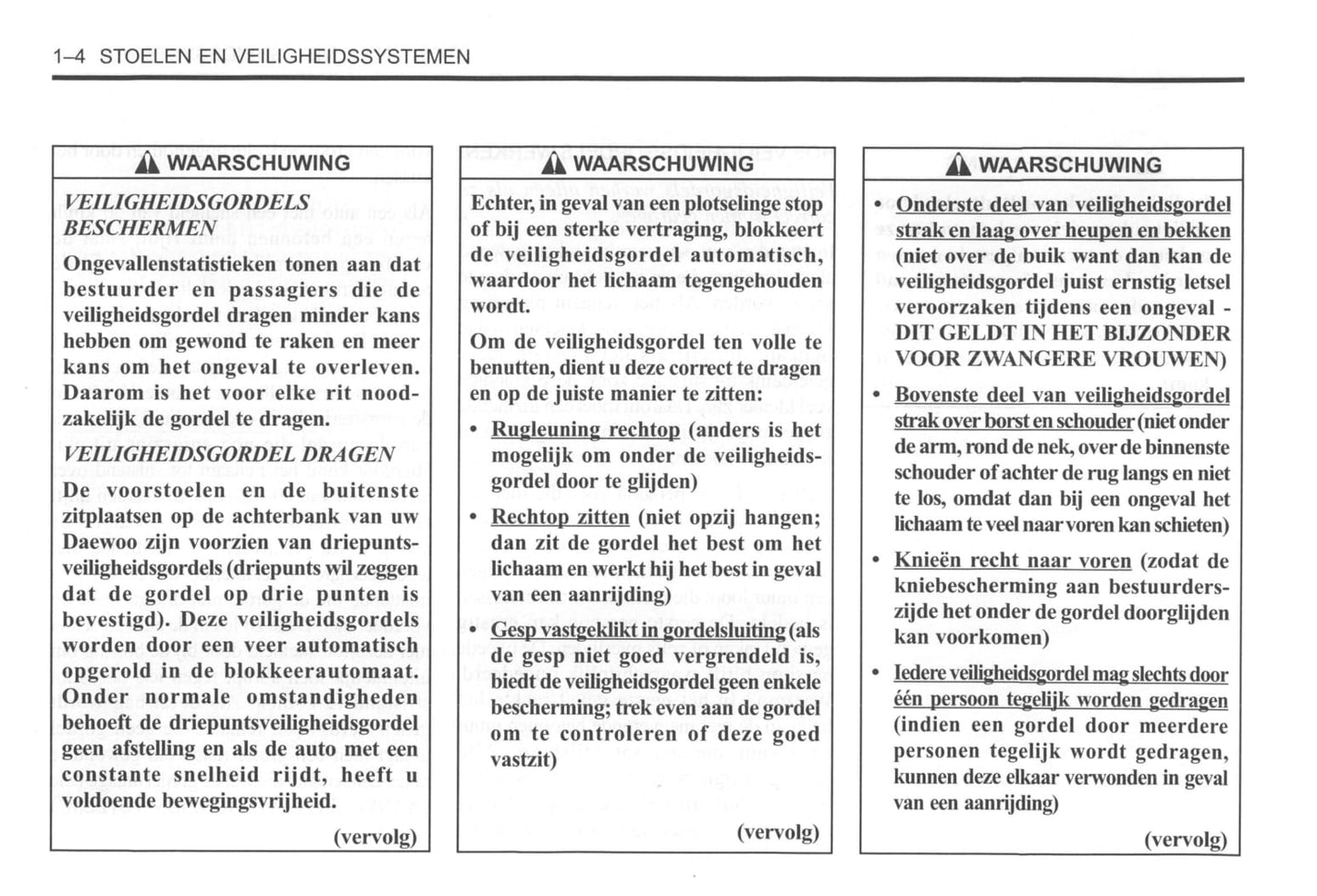 2000-2004 Daewoo Tacuma Manuel du propriétaire | Néerlandais