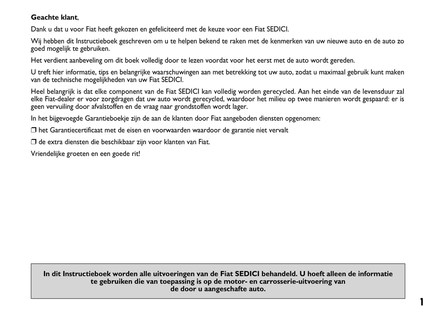 2008-2009 Fiat Sedici Bedienungsanleitung | Niederländisch
