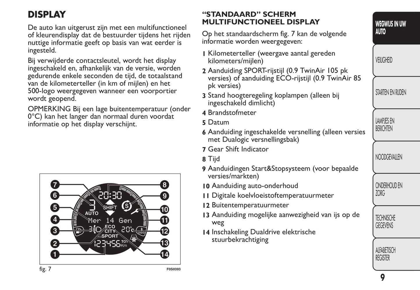 2015-2016 Fiat 500/500C Bedienungsanleitung | Niederländisch