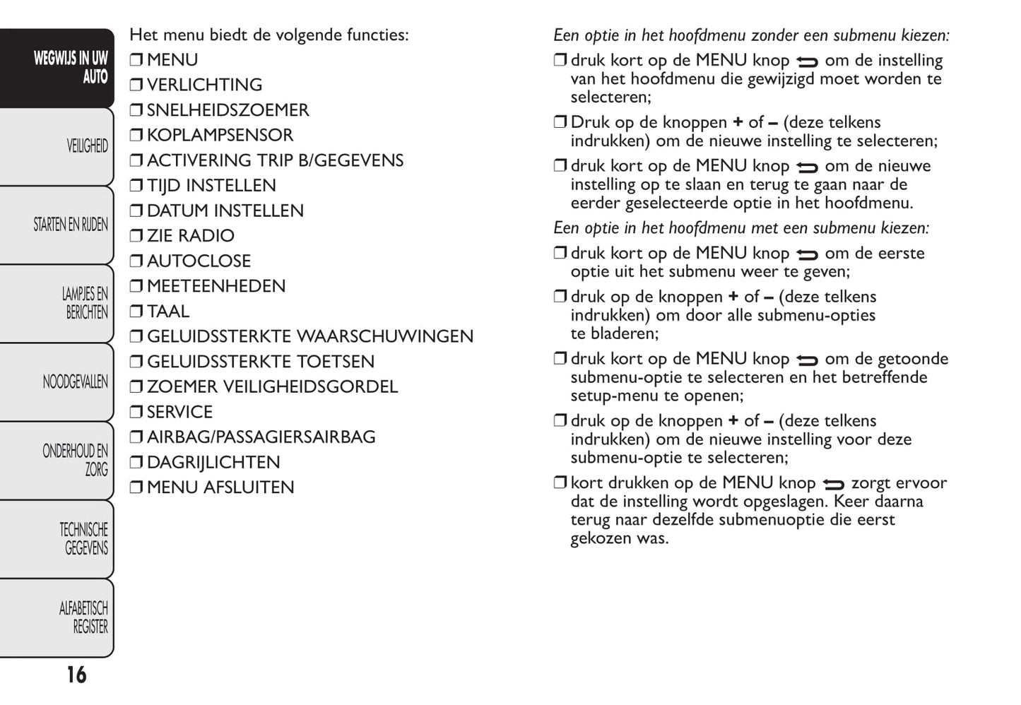 2015-2016 Fiat 500/500C Bedienungsanleitung | Niederländisch