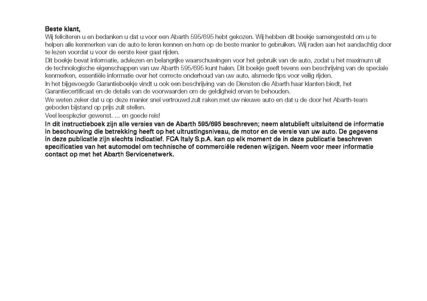 2022-2024 Abarth 595/695 Owner's Manual | Dutch