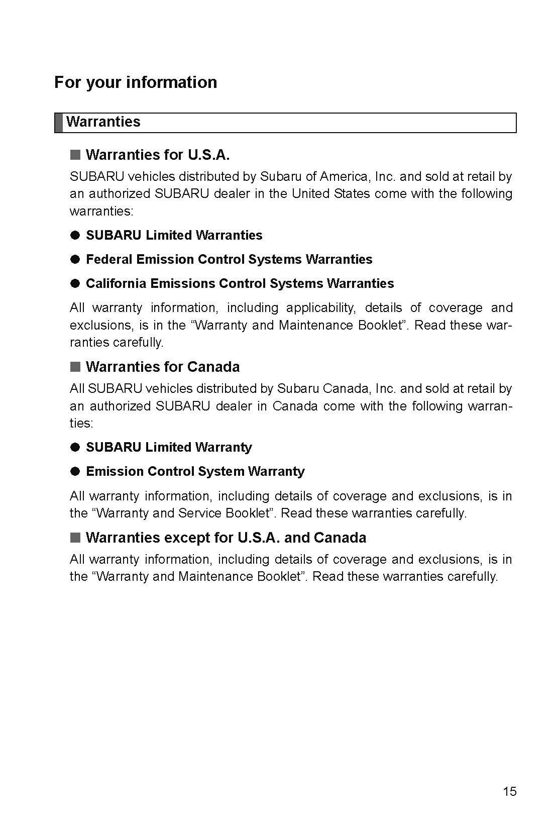 2019 Subaru BRZ Manuel du propriétaire | Anglais