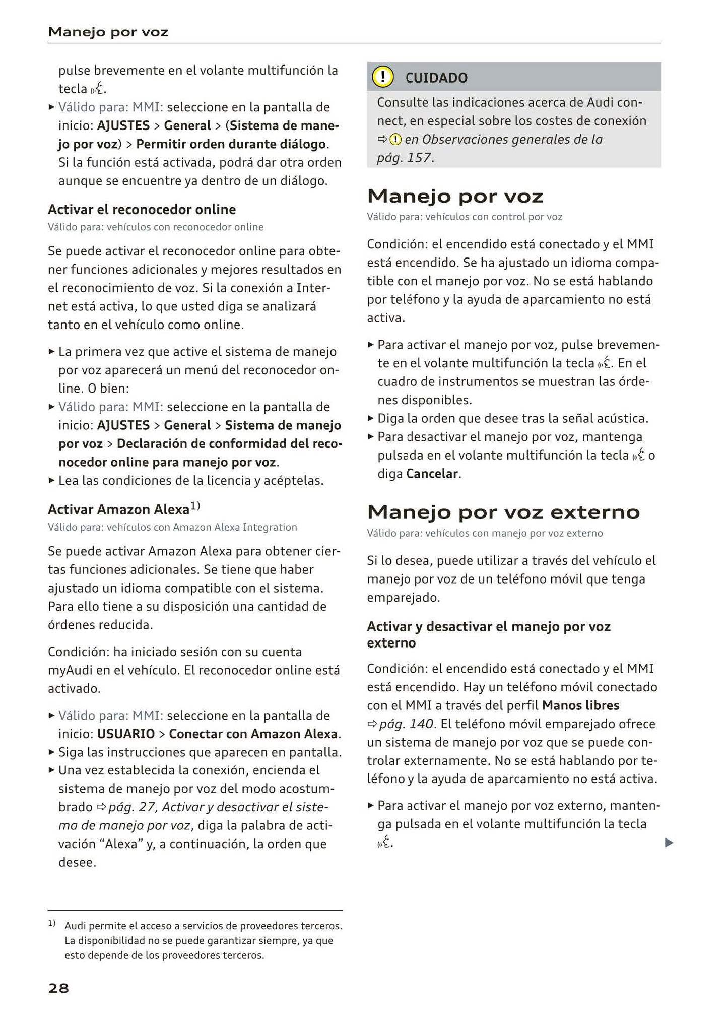 2018-2023 Audi A1 Gebruikershandleiding | Spaans