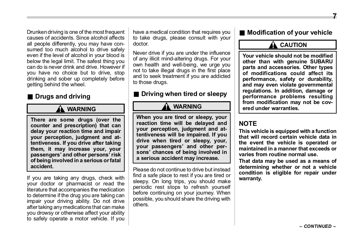 2018 Subaru WRX Manuel du propriétaire | Anglais