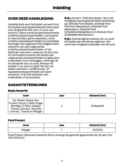 Ford Garantie- en Onderhoudsboekje