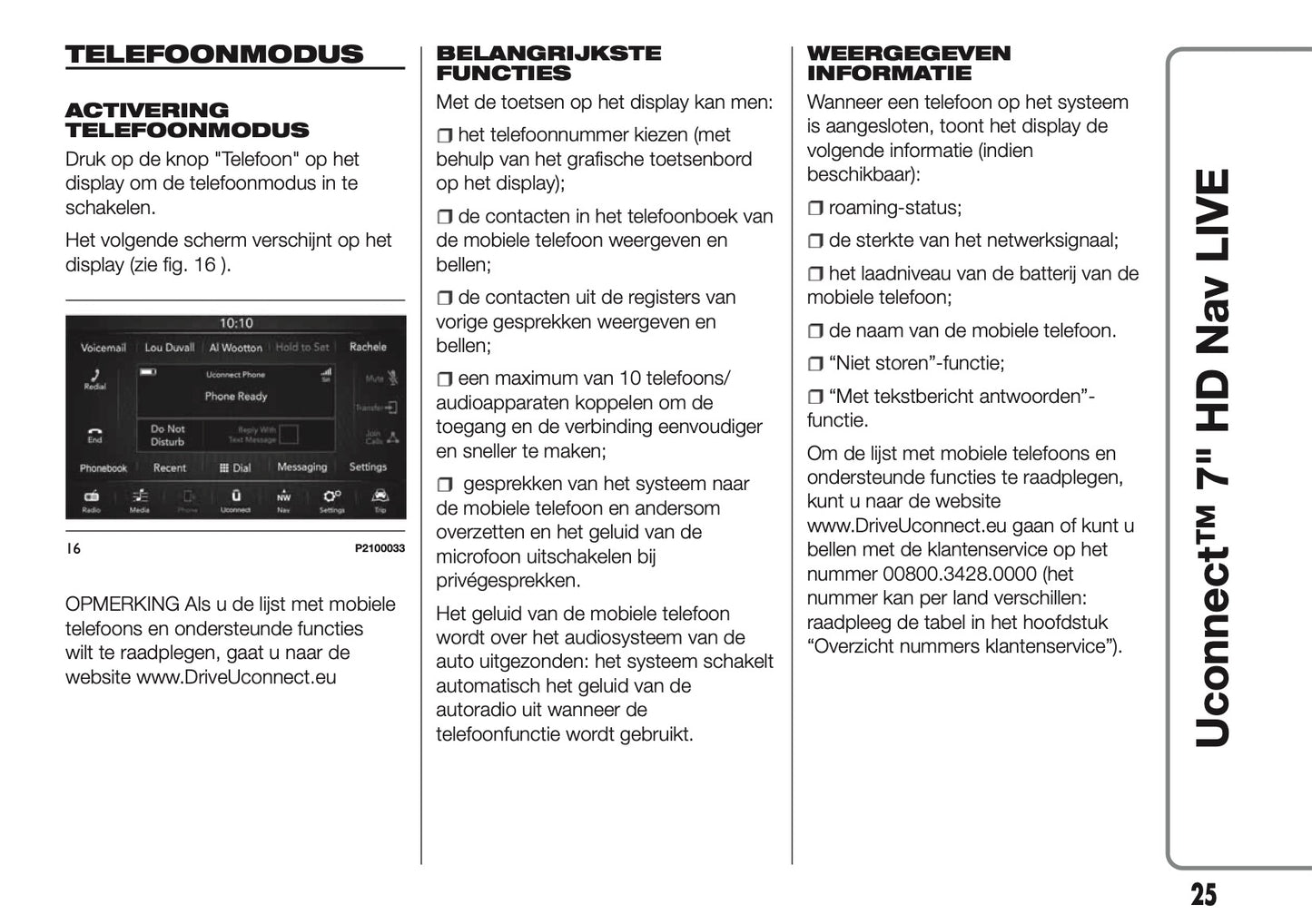 2016-2018 Abarth 500/595/695 Uconnect 7.0 Nav Manual | Dutch