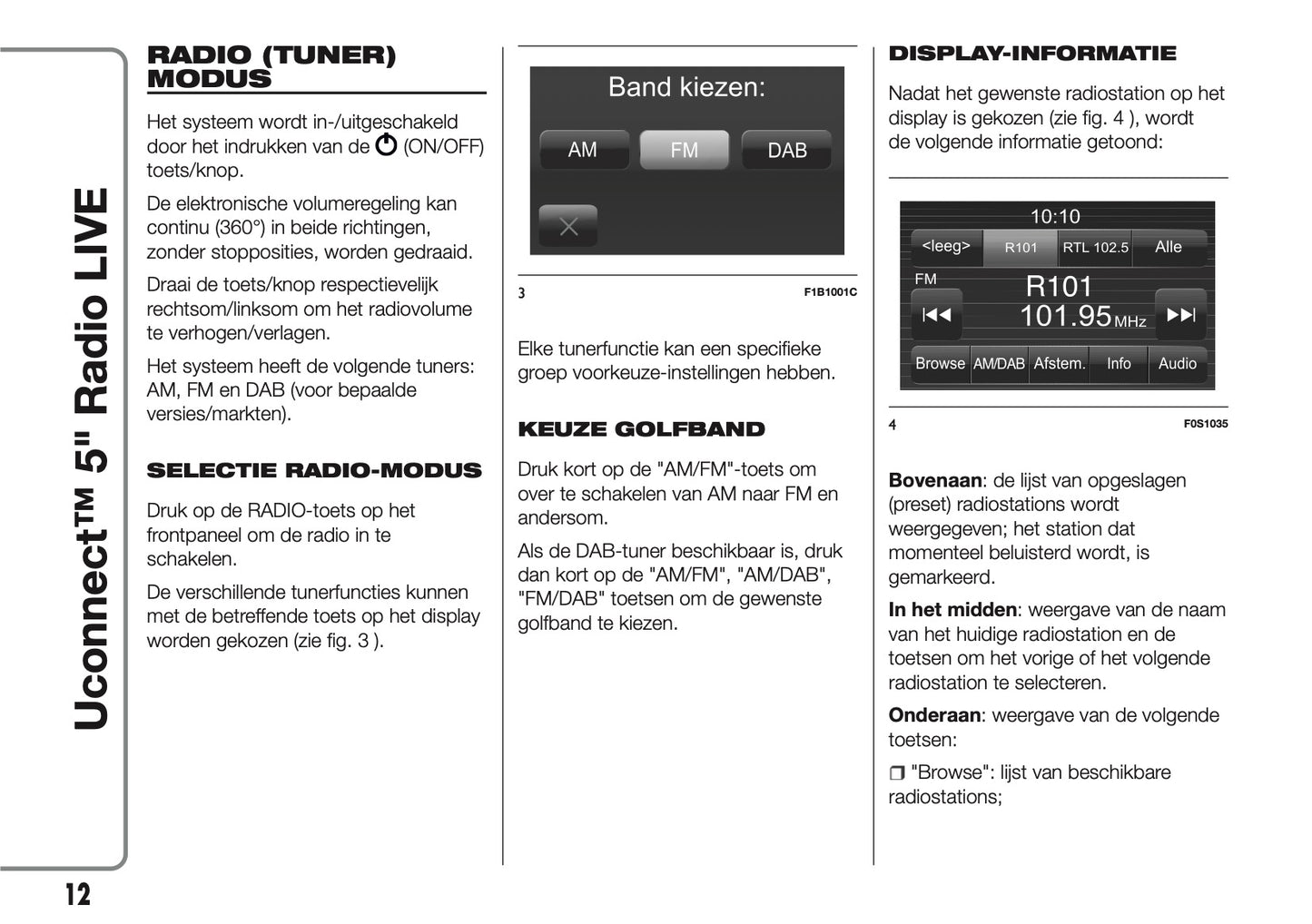 2017-2018 Abarth 500/595/695 Uconnect 5.0 Radio Infotainment Manual | Dutch