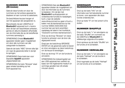 2017-2018 Abarth 500/595/695 Uconnect 5.0 Radio Infotainment Manual | Dutch