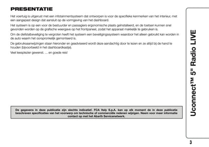 2017-2018 Abarth 500/595/695 Uconnect 5.0 Radio Infotainment Manual | Dutch