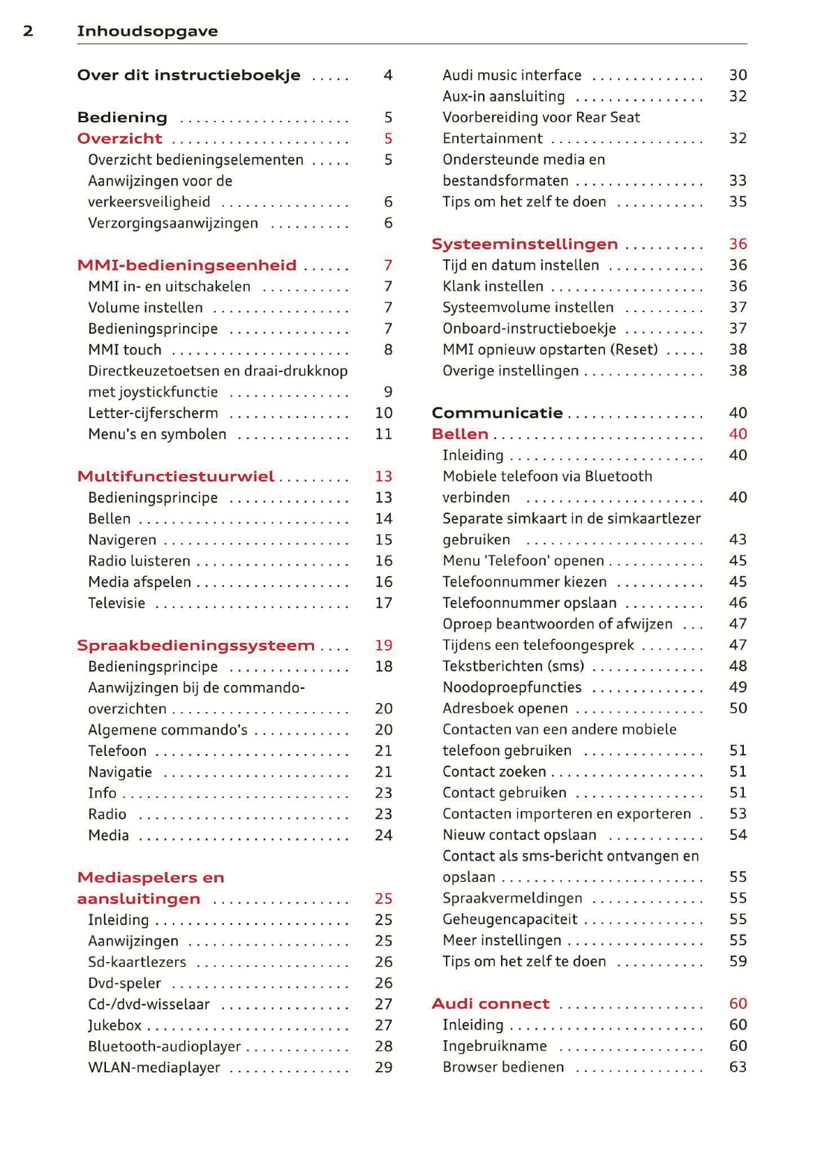 2014 Audi MMI Navigation Plus Infotainment Manual | Dutch