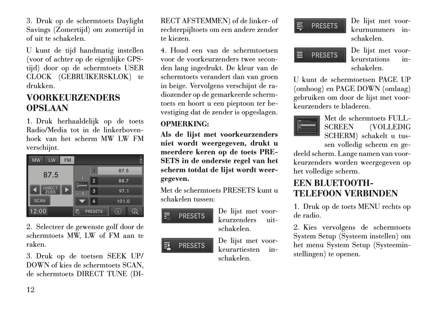 2012-2015 Lancia Flavia Navigation Manual | Dutch