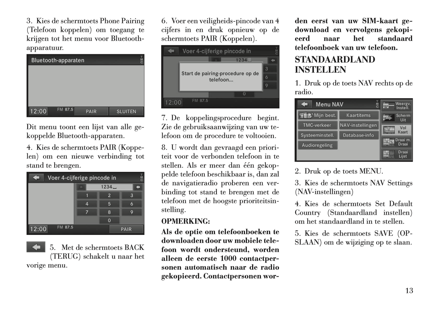 2012-2015 Lancia Flavia Navigation Manual | Dutch