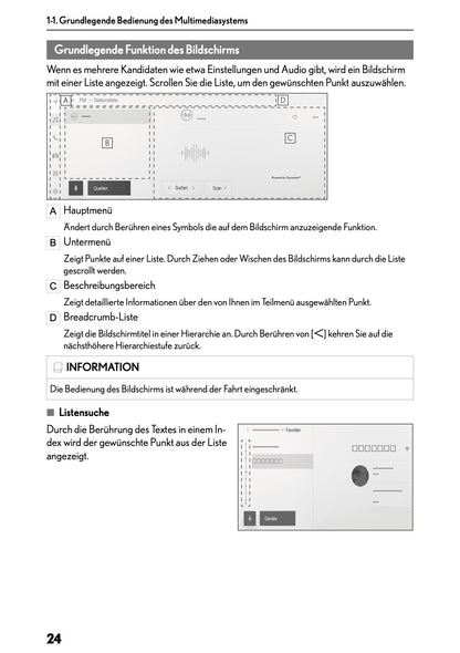 2025-2026 Lexus LBX Navigation Anleitung | Deutsch
