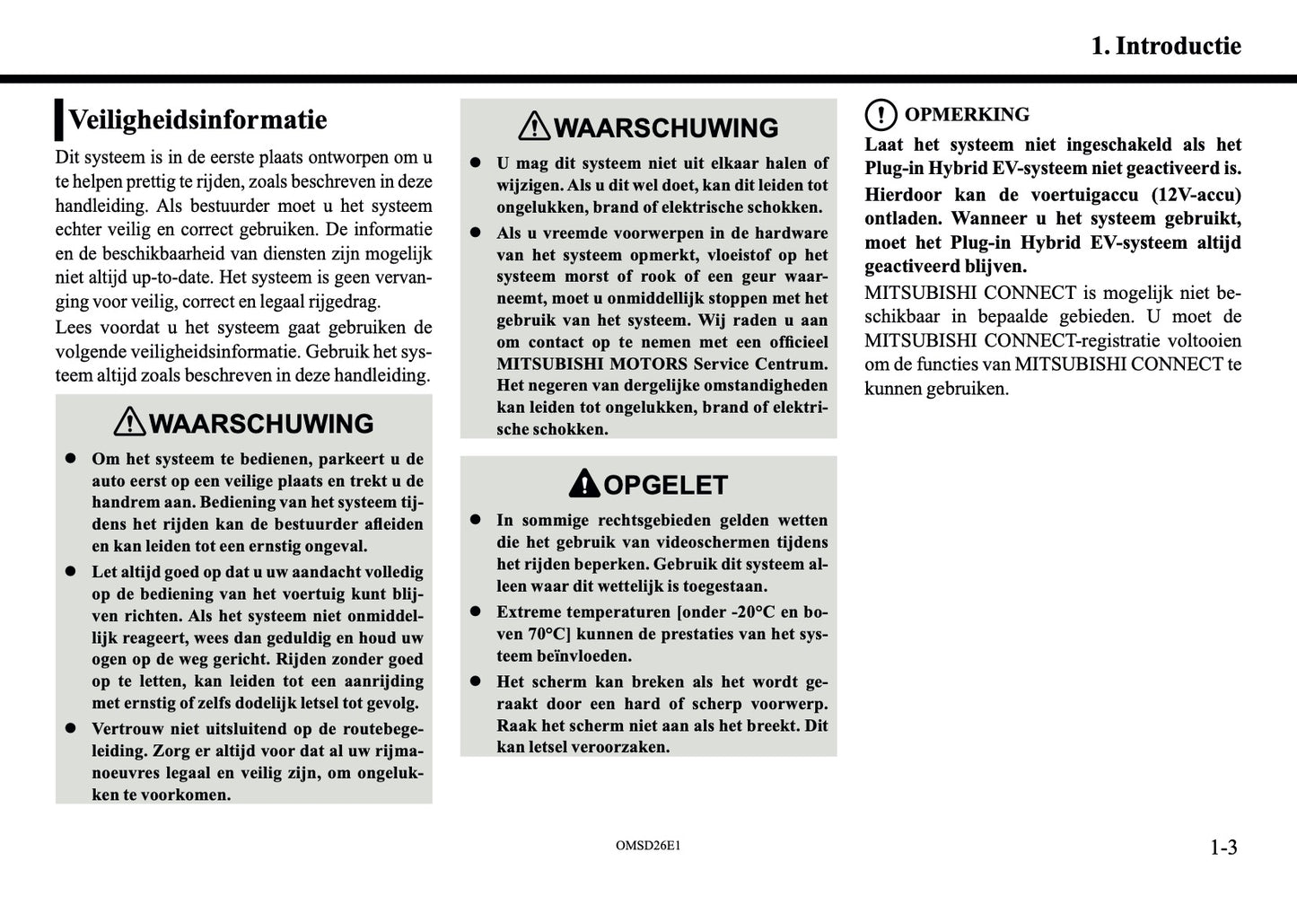 2026 Mitsubishi Outlander PHEV Smartphone Link Display Audio Manual | Dutch