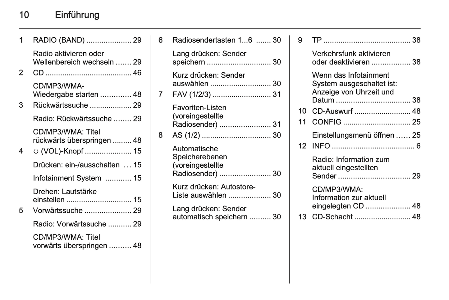 2012 Opel Zafira Tourer Infotainment Manual | German