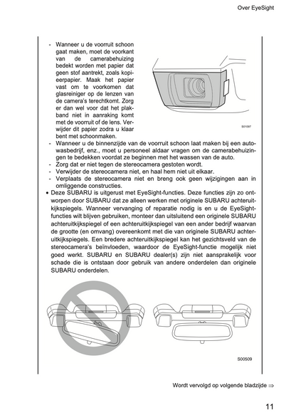 2019 Subaru XV EyeSight Supplement Manual | Dutch