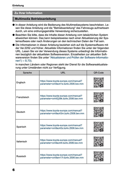 2025-2026 Toyota bZ4X Navigation Manual | German