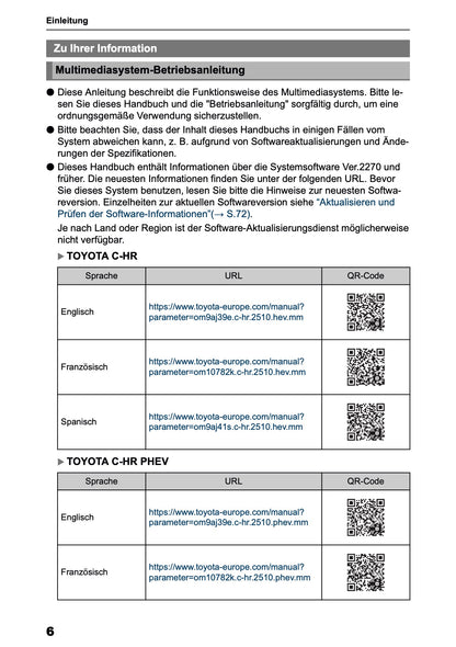 2025-2026 Toyota C-HR HEV/PHEV Navigation Manual | German