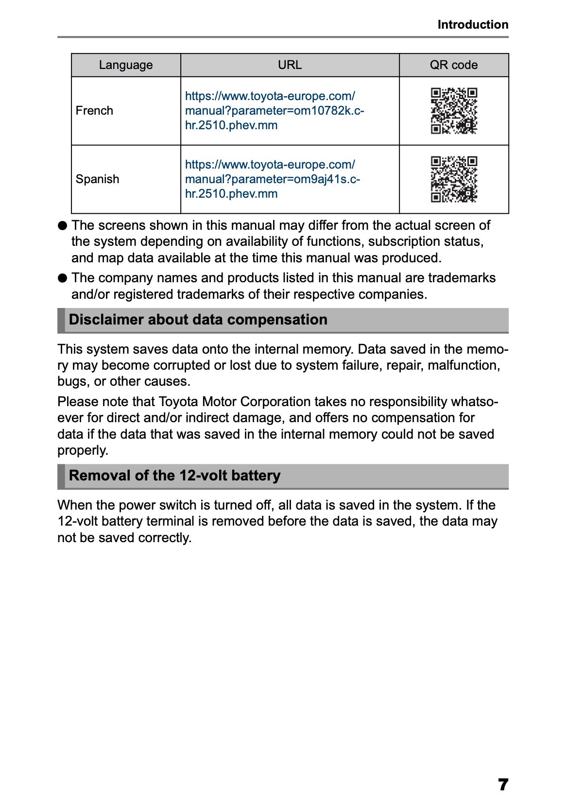 2025-2026 Toyota C-HR HEV/PHEV Navigation Manual | English