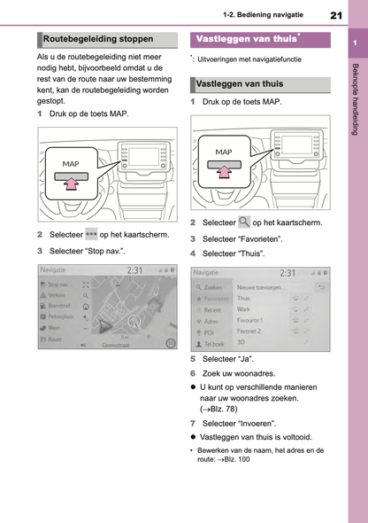 2021-2023 Toyota Yaris Cross/Yaris Cross Hybrid Navigation Manual | Dutch