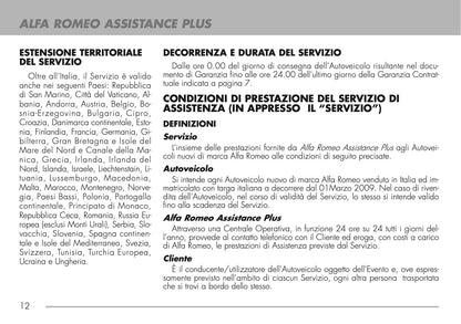 2009-2011 Alfa Romeo Maintenance Book | Italian