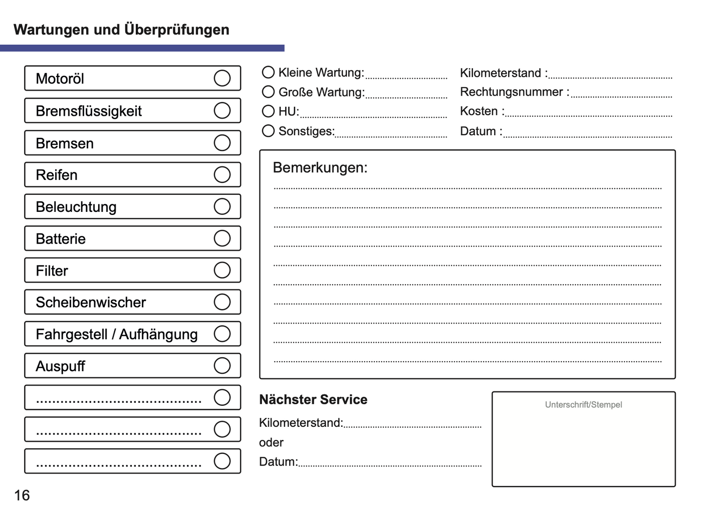 Serviceheft DS Automobiles | Deutsch