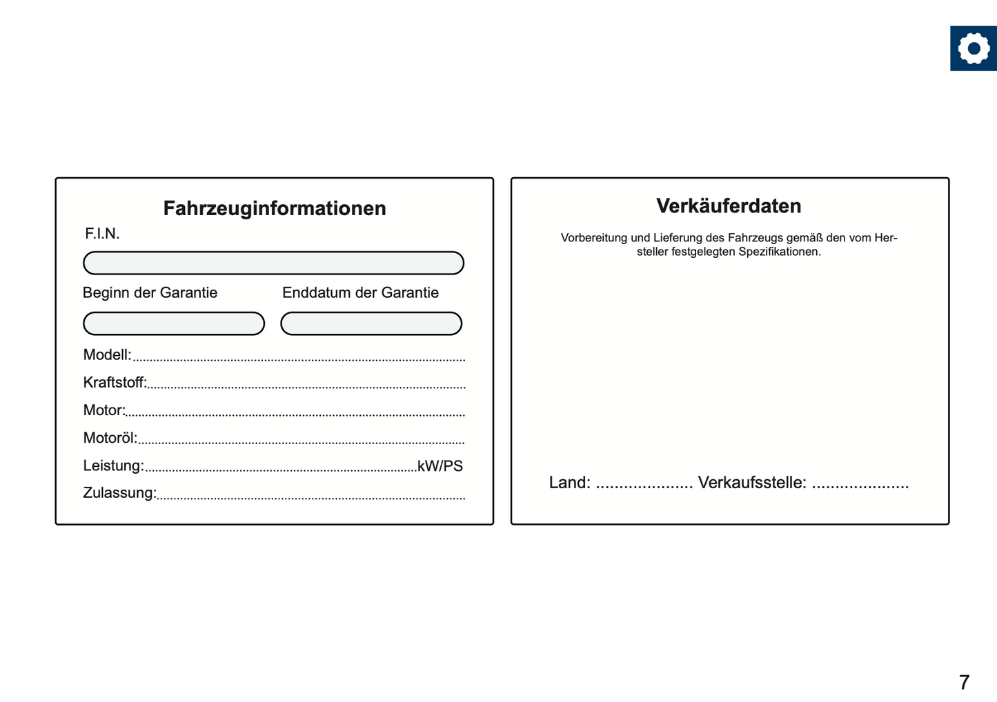 Fiat Maintenance Book | German