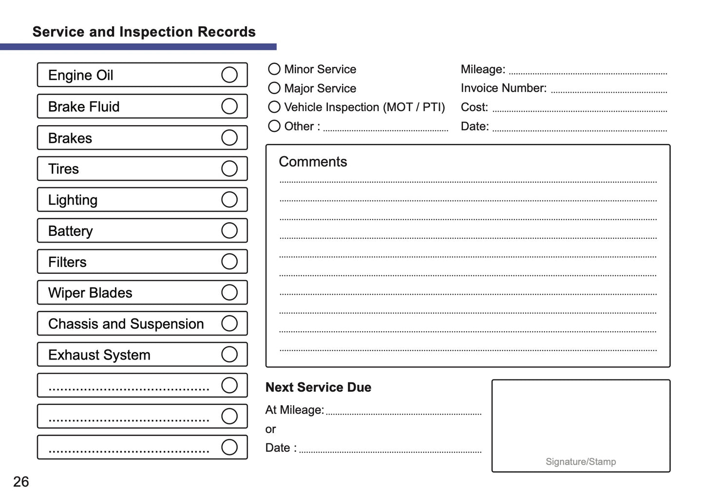 Fiat Maintenance Book | English