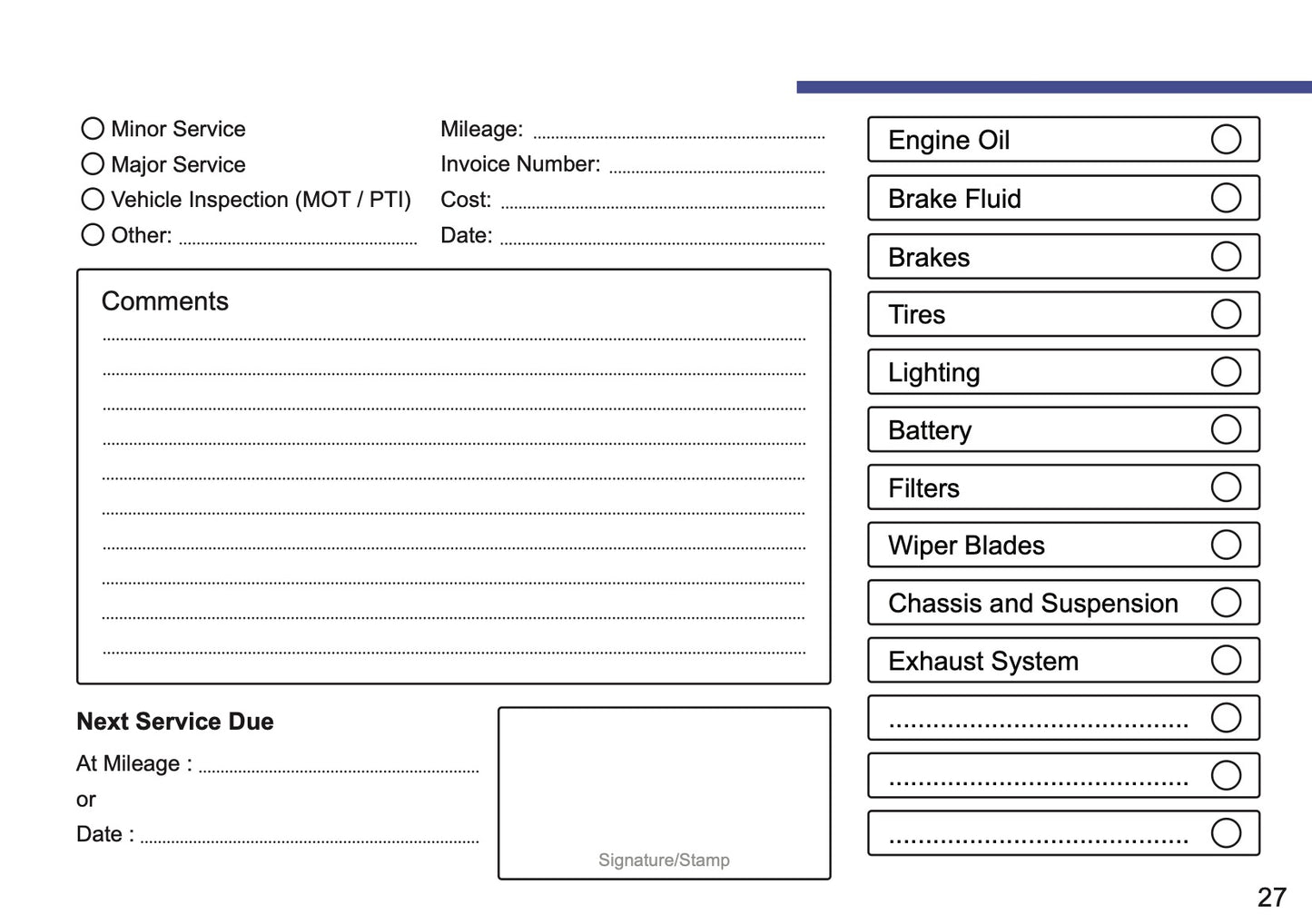 Fiat Maintenance Book | English