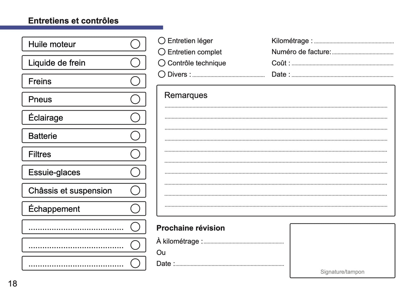 Fiat Maintenance Book | French