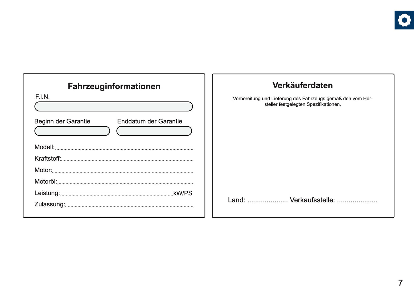 Serviceheft Ford | Deutsch