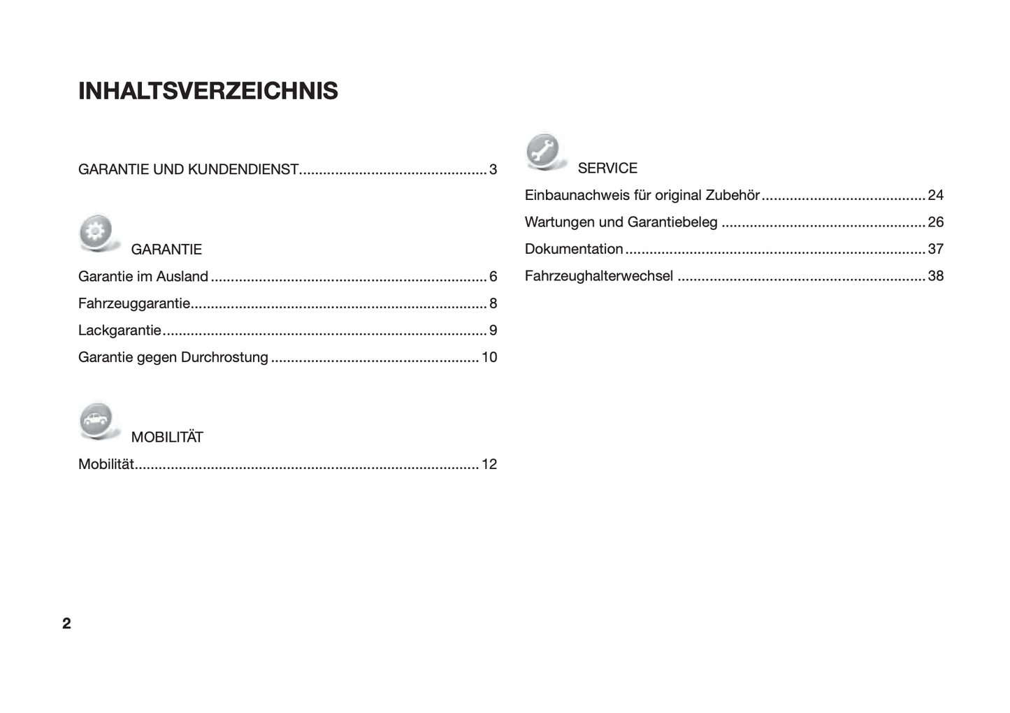 Jeep Warranty & Maintenance Book | German